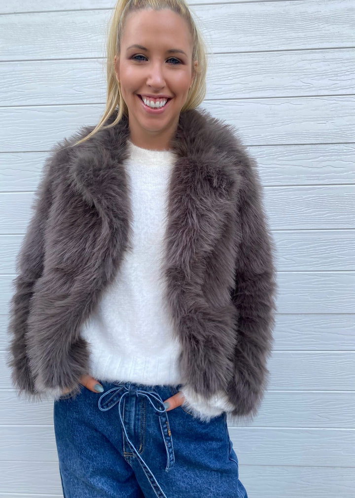 Maggie faux fur jkts- mocha