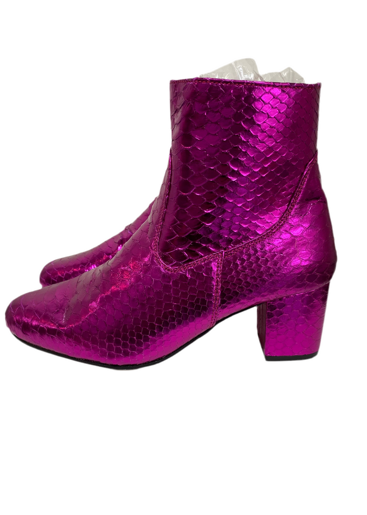 Sassy boots - Neon pink metallic
