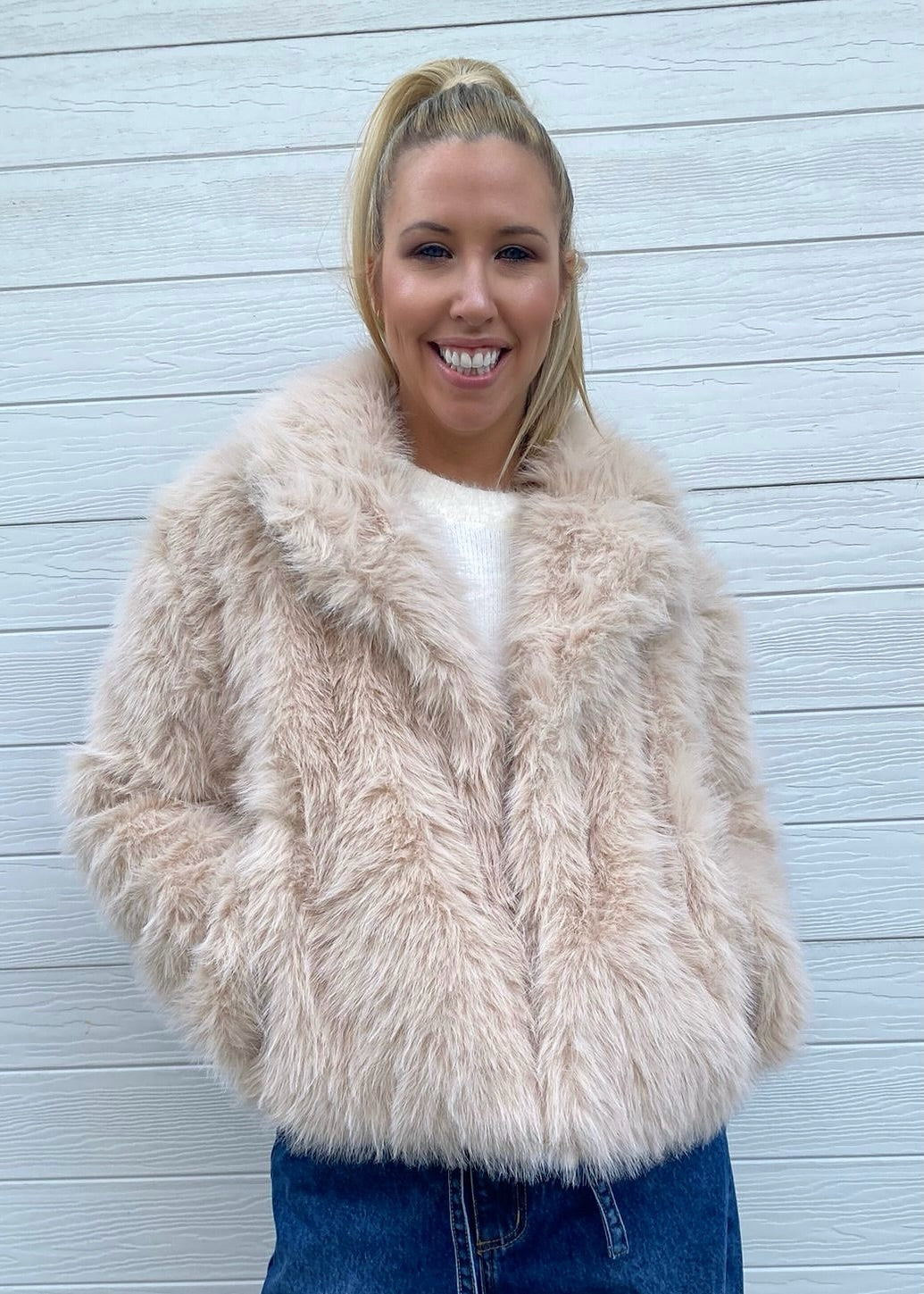 Maggie faux fur jkts- Neutral