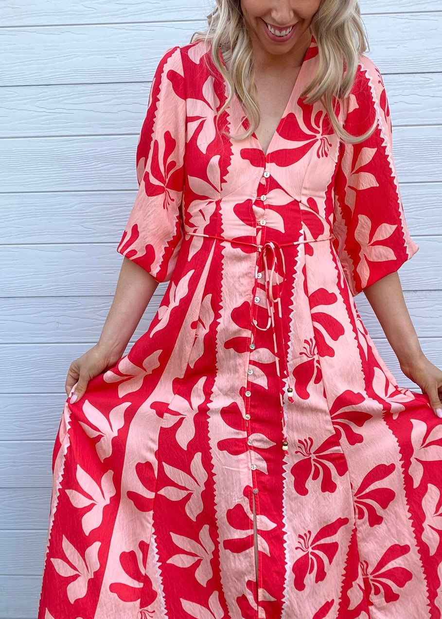 Mia Dress- Pink Floral