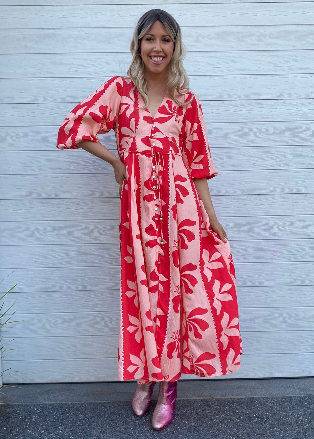 Mia Dress- Pink Floral