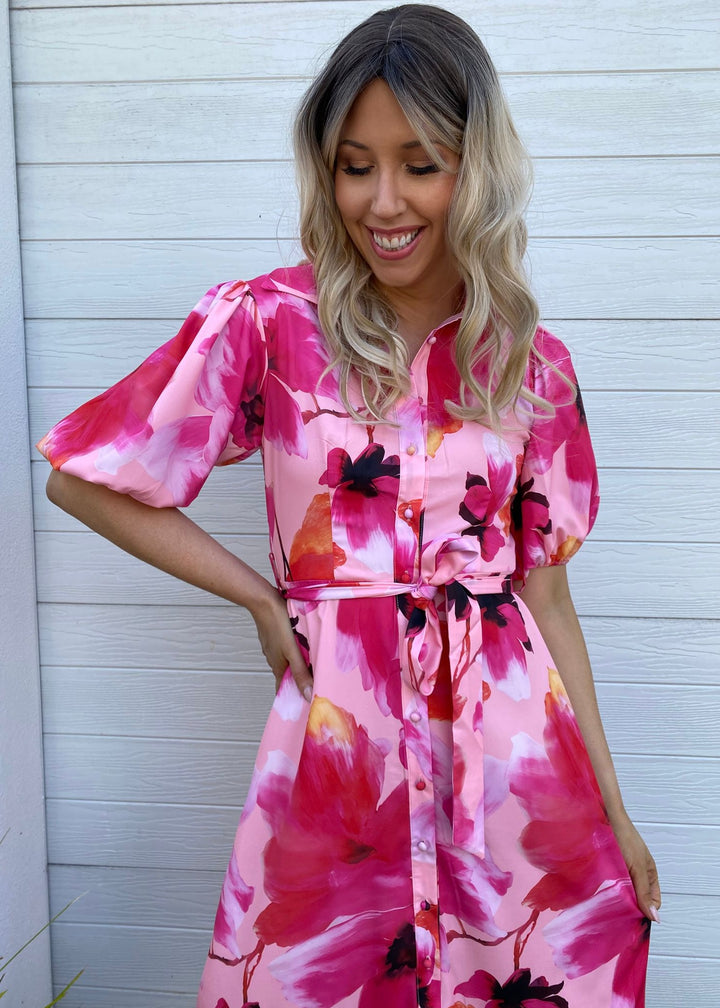 Spring Dress- Pink Floral