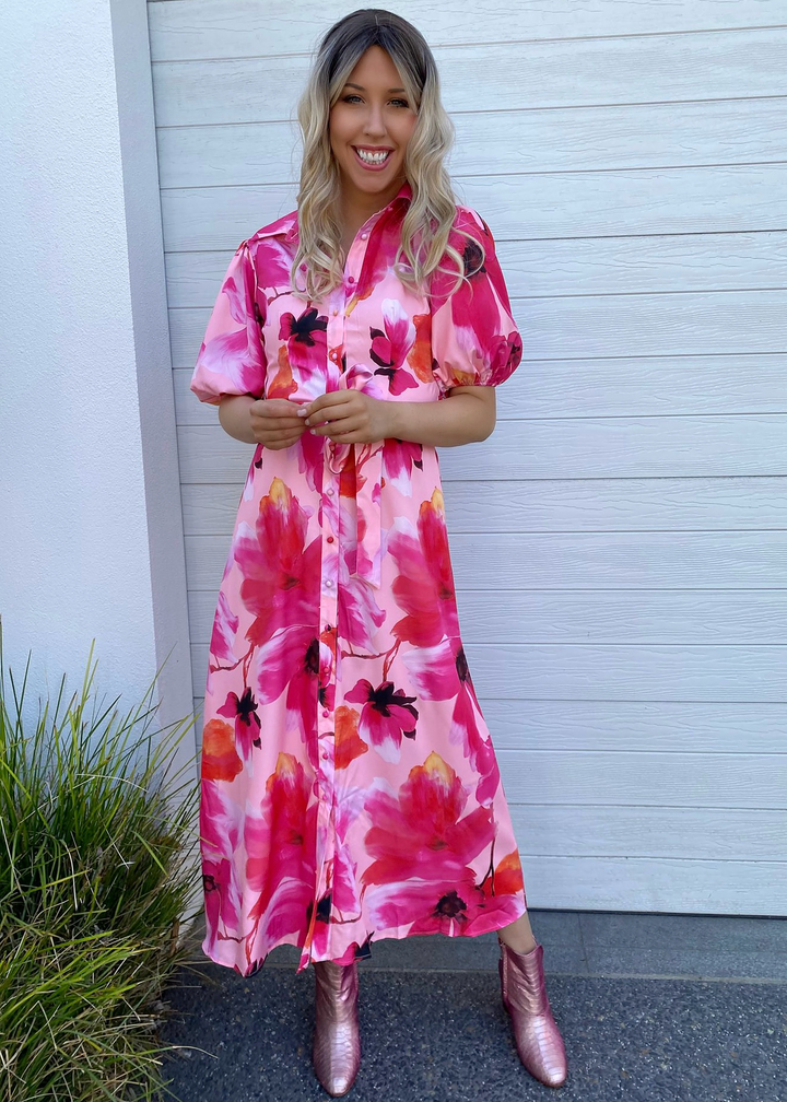 Spring Dress- Pink Floral