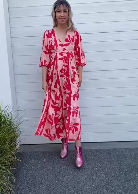 Mia Dress- Pink Floral