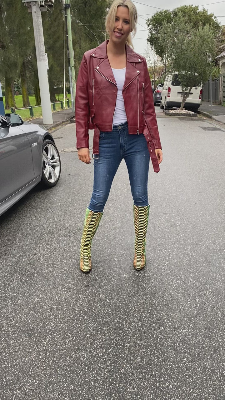 Griffin leather jacket - Red