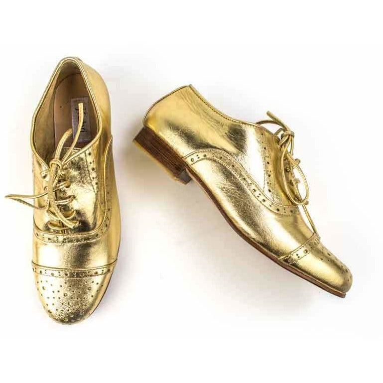 Jfahri Brogues Metallic Gold – jfahristore