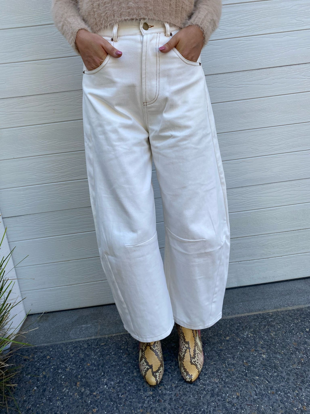 Barrel jeans - Cream