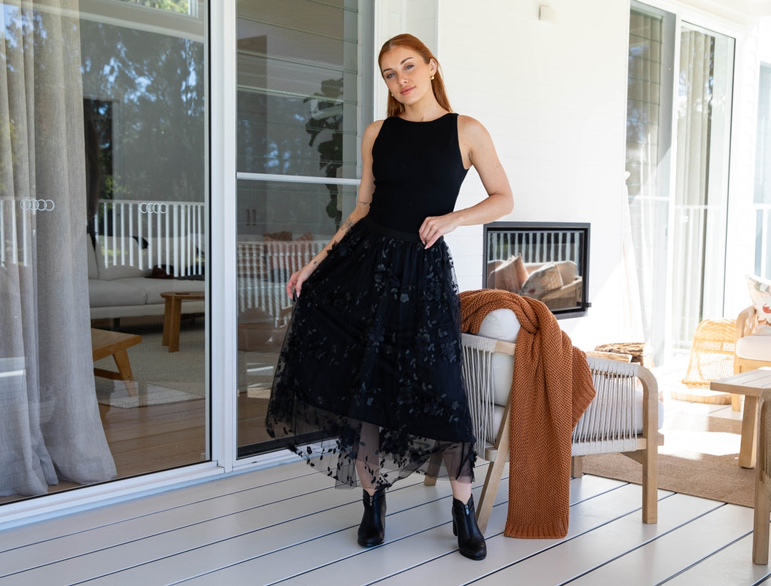 Tulle Skirt - 3D Black