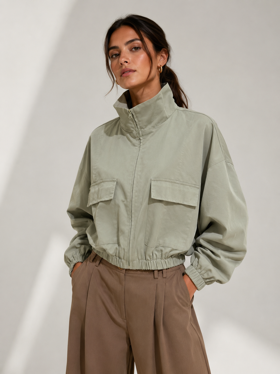 Lyocell Bomber - Sage