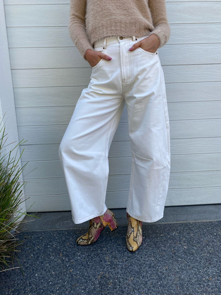 Barrel jeans - Cream