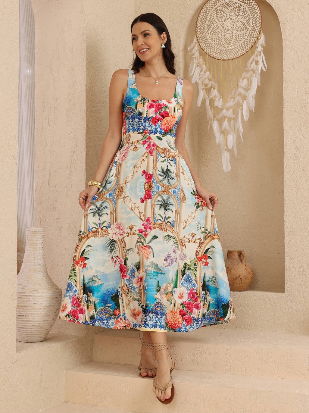 Amalfi Escape Maxi Dress – Exclusive Print