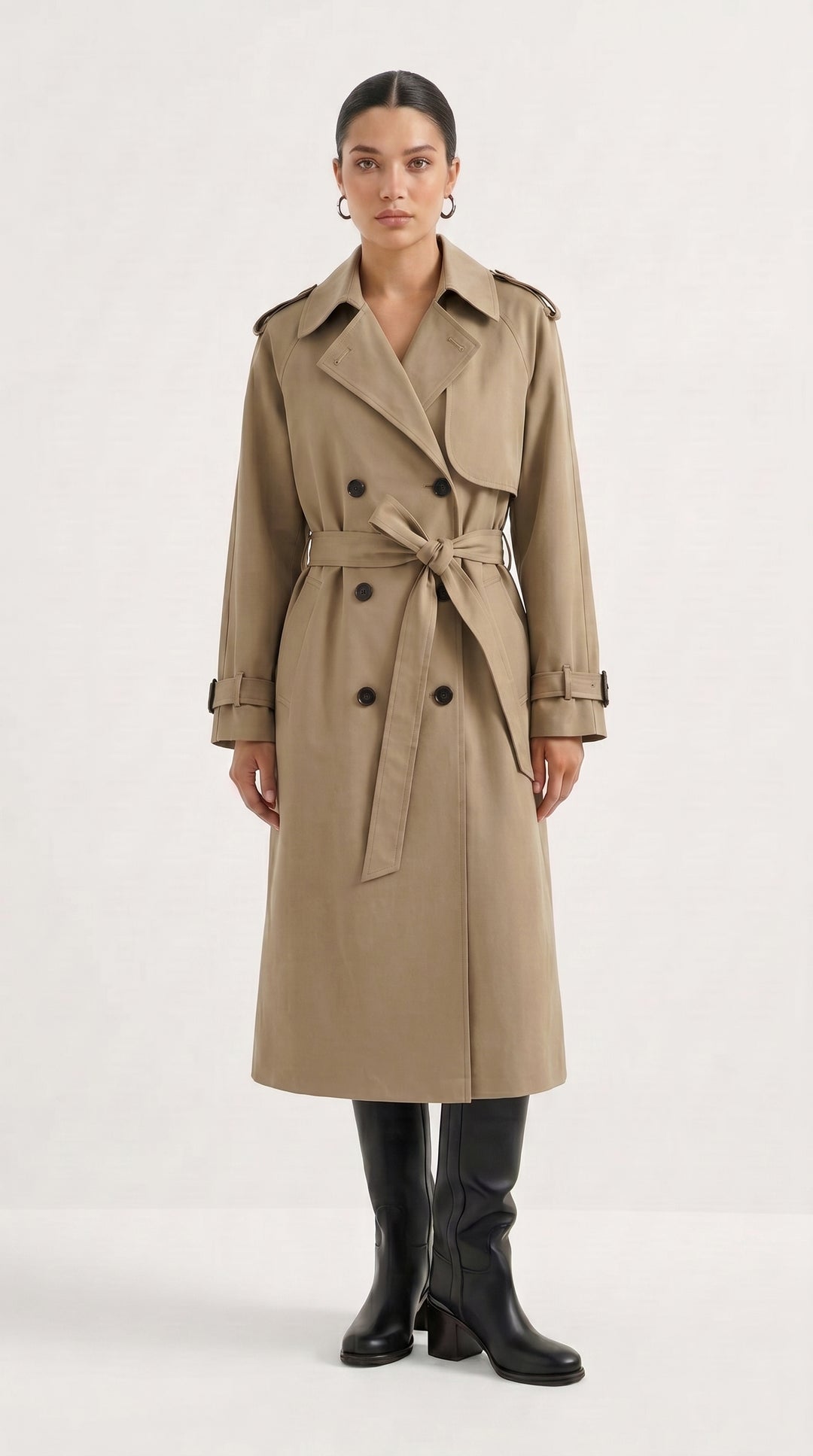 Double-Breasted Trench - Taupe