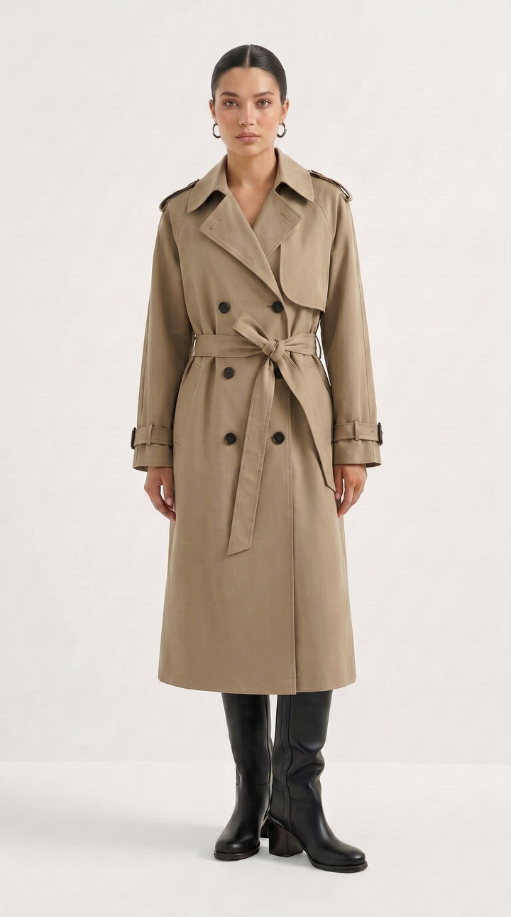 Double-Breasted Trench - Taupe