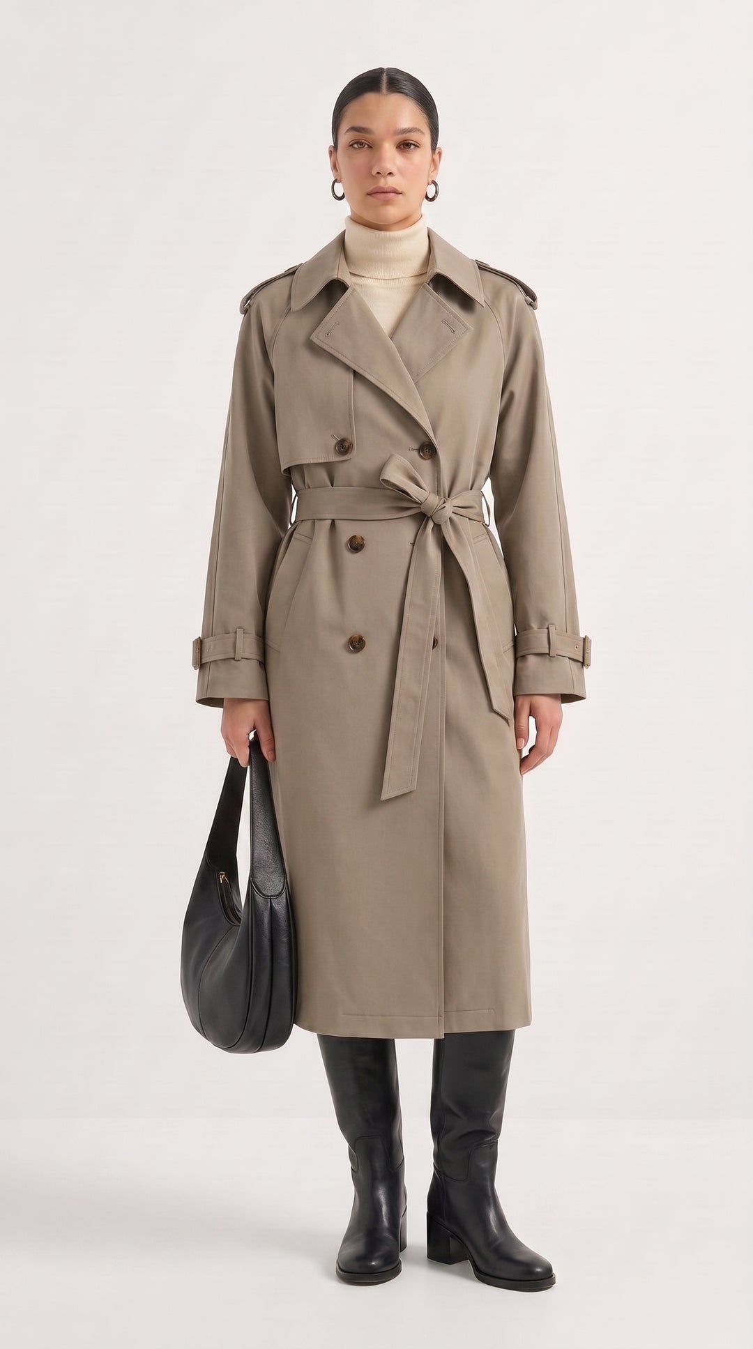 Double-Breasted Trench - Taupe