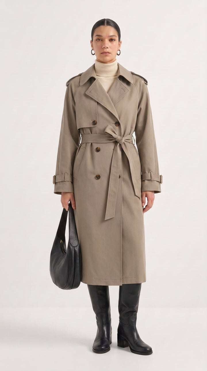 Double-Breasted Trench - Taupe