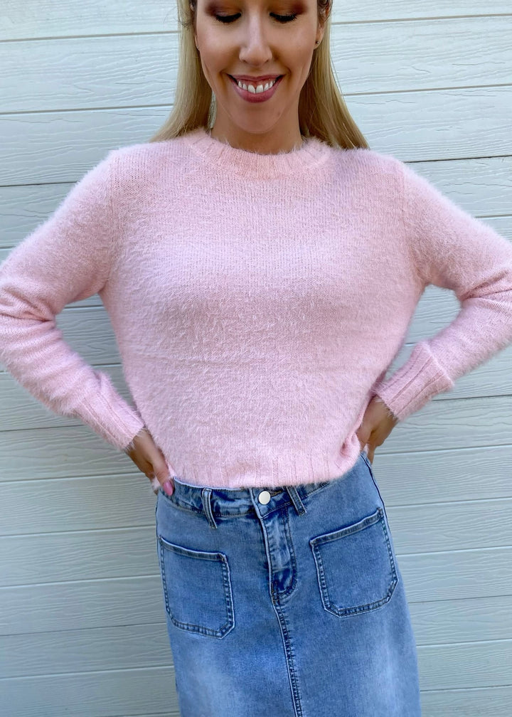 Arna fluffy knit- pink