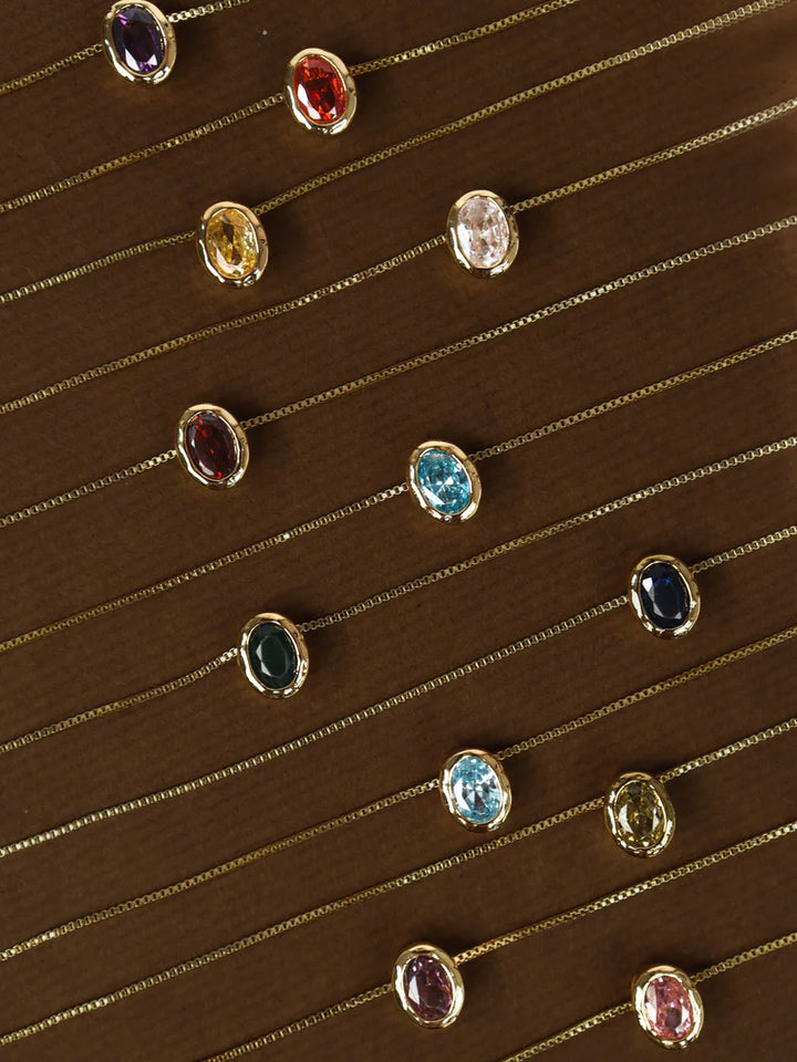 Aurora Birthstone 18K Gold Plated Necklace