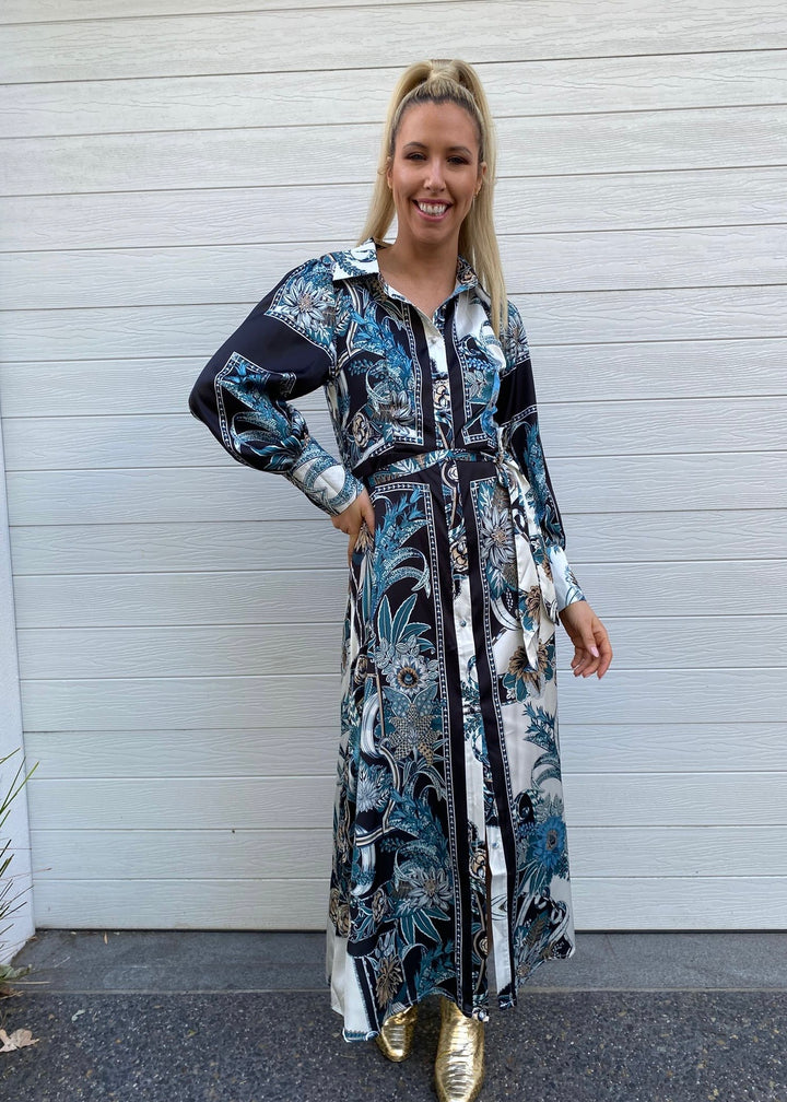 Dolce dress- teal & black