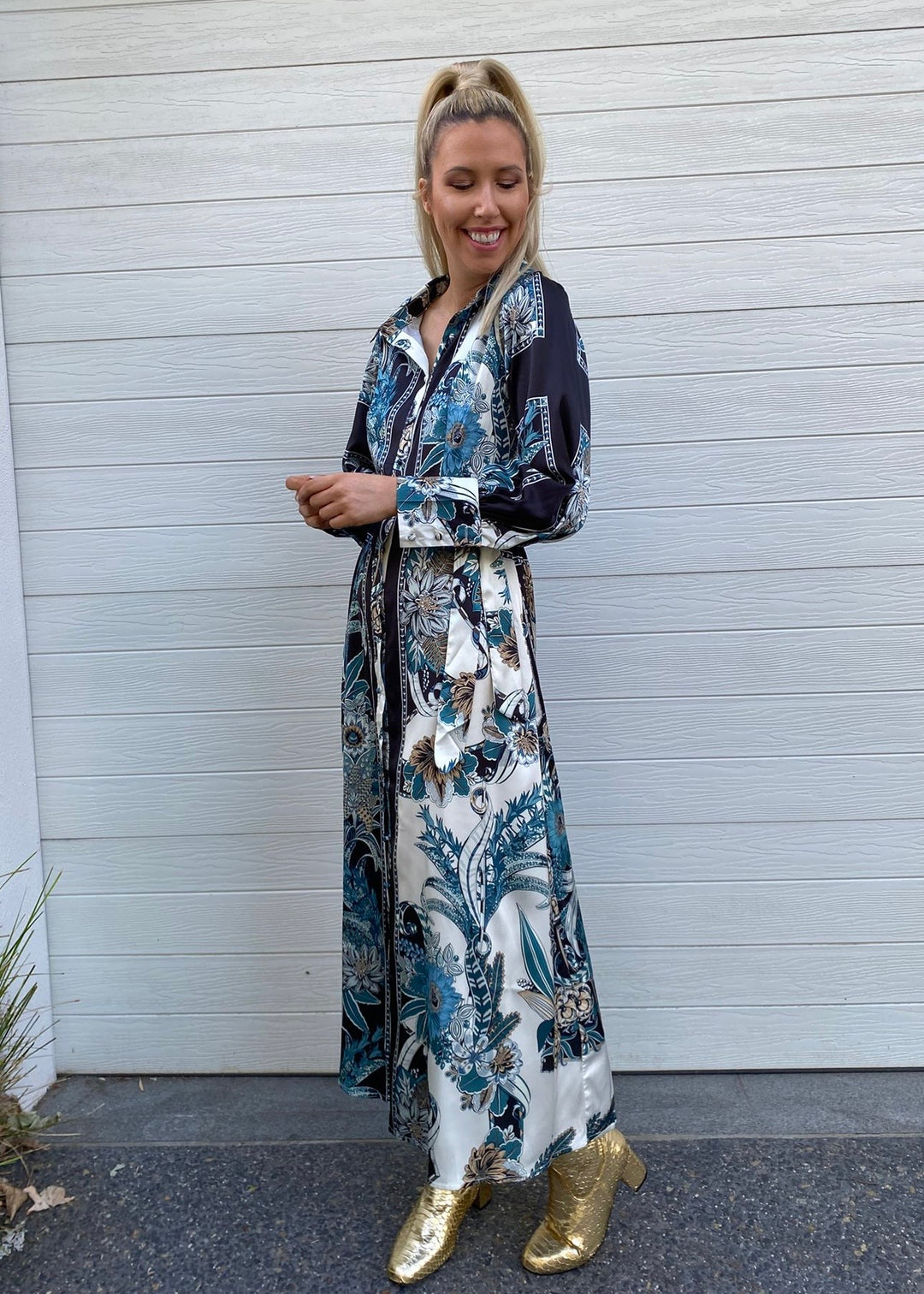 Dolce dress- teal & black