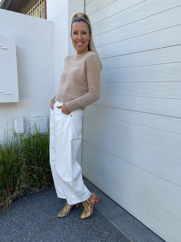 Barrel jeans - Cream