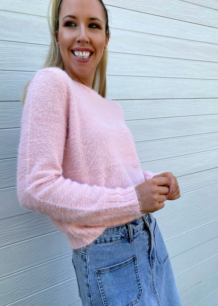 Arna fluffy knit- pink