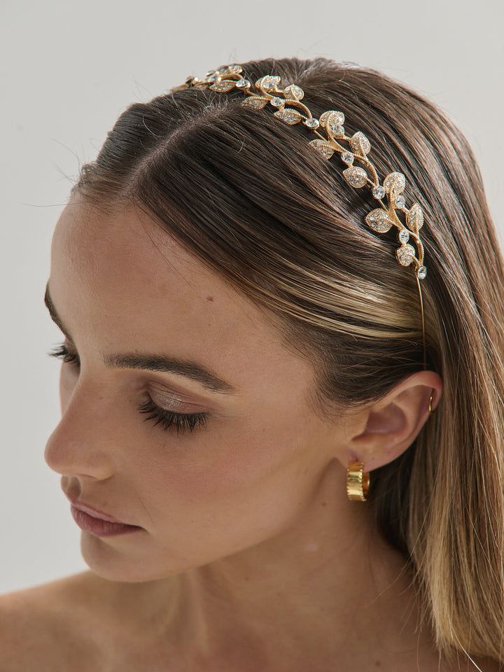 Fairy Leaf Crystal Statement Headband