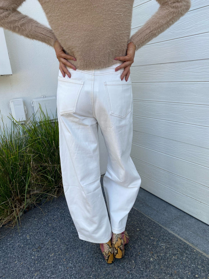 Barrel jeans - Cream
