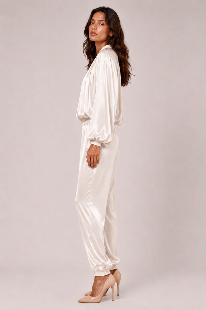 Viscose Blend Pants - Ivory