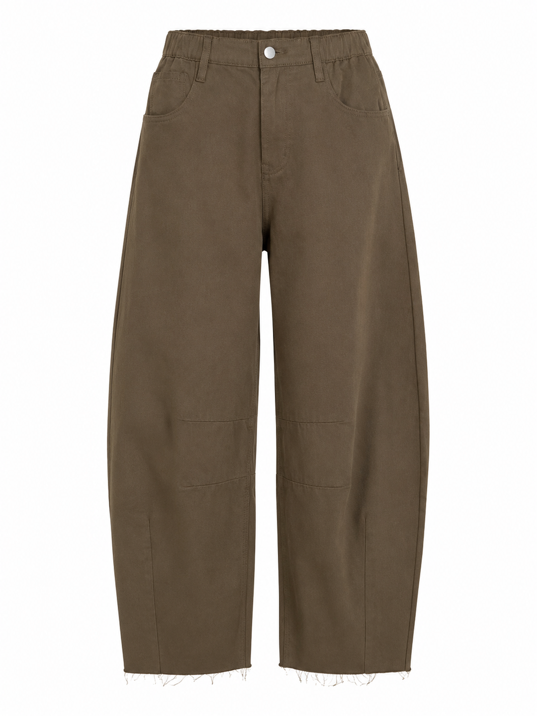 Wide-Leg Cropped Pants — Chocolate