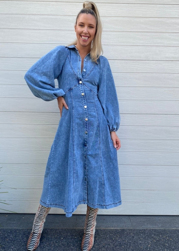 Carolina dress - Blue denim