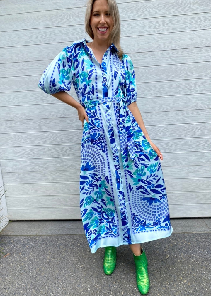 Celeste Dress - Blue Multi