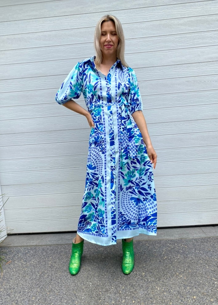 Celeste Dress - Blue Multi