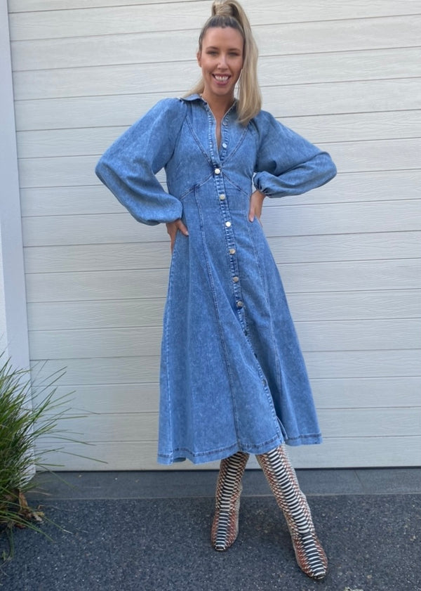 Carolina dress - Blue denim