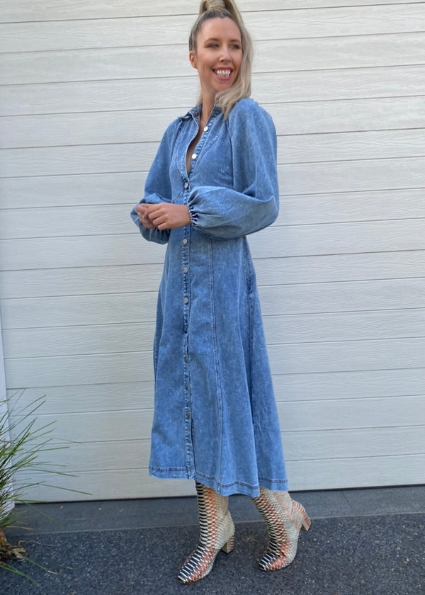 Carolina dress - Blue denim