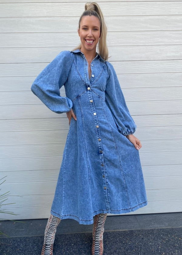 Carolina dress - Blue denim