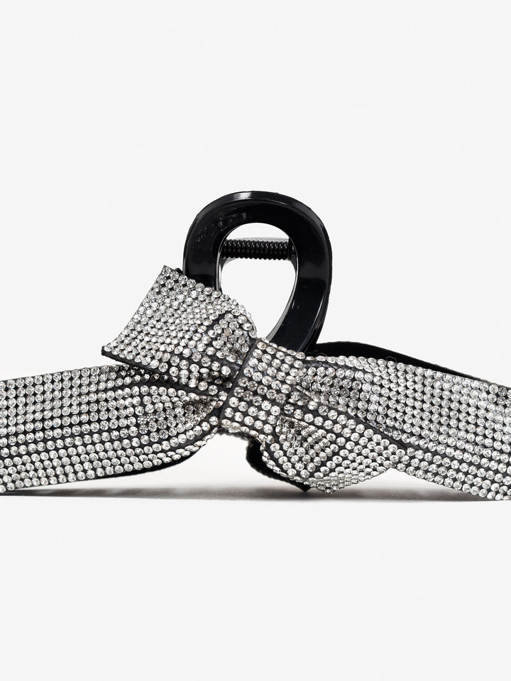 Rhinestone Bow Hair Claw Clip