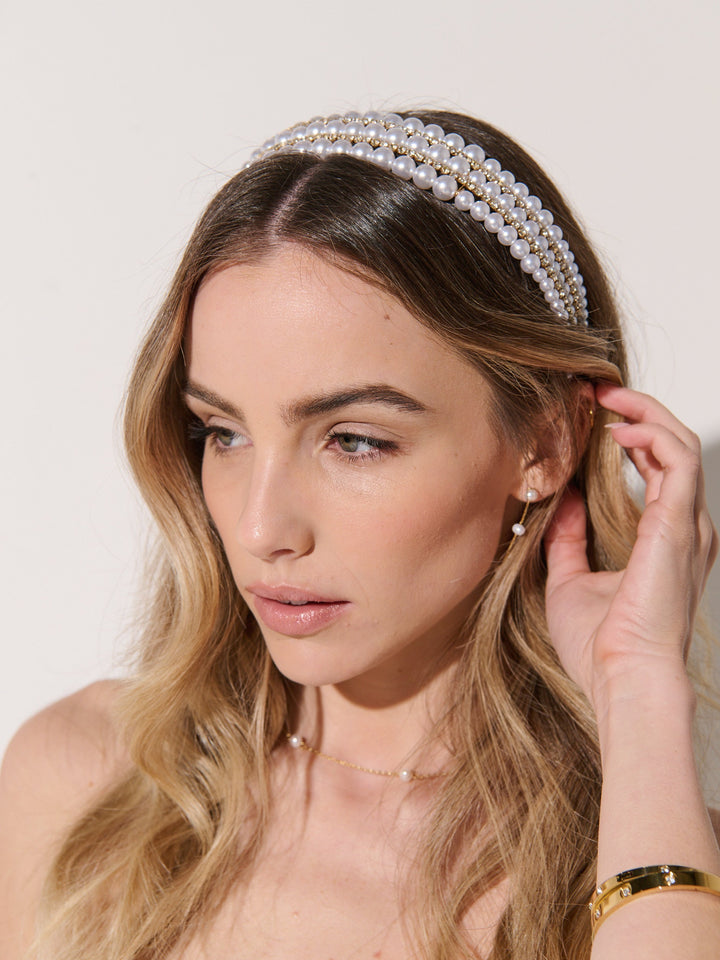 Harper Triple Pearl Headband
