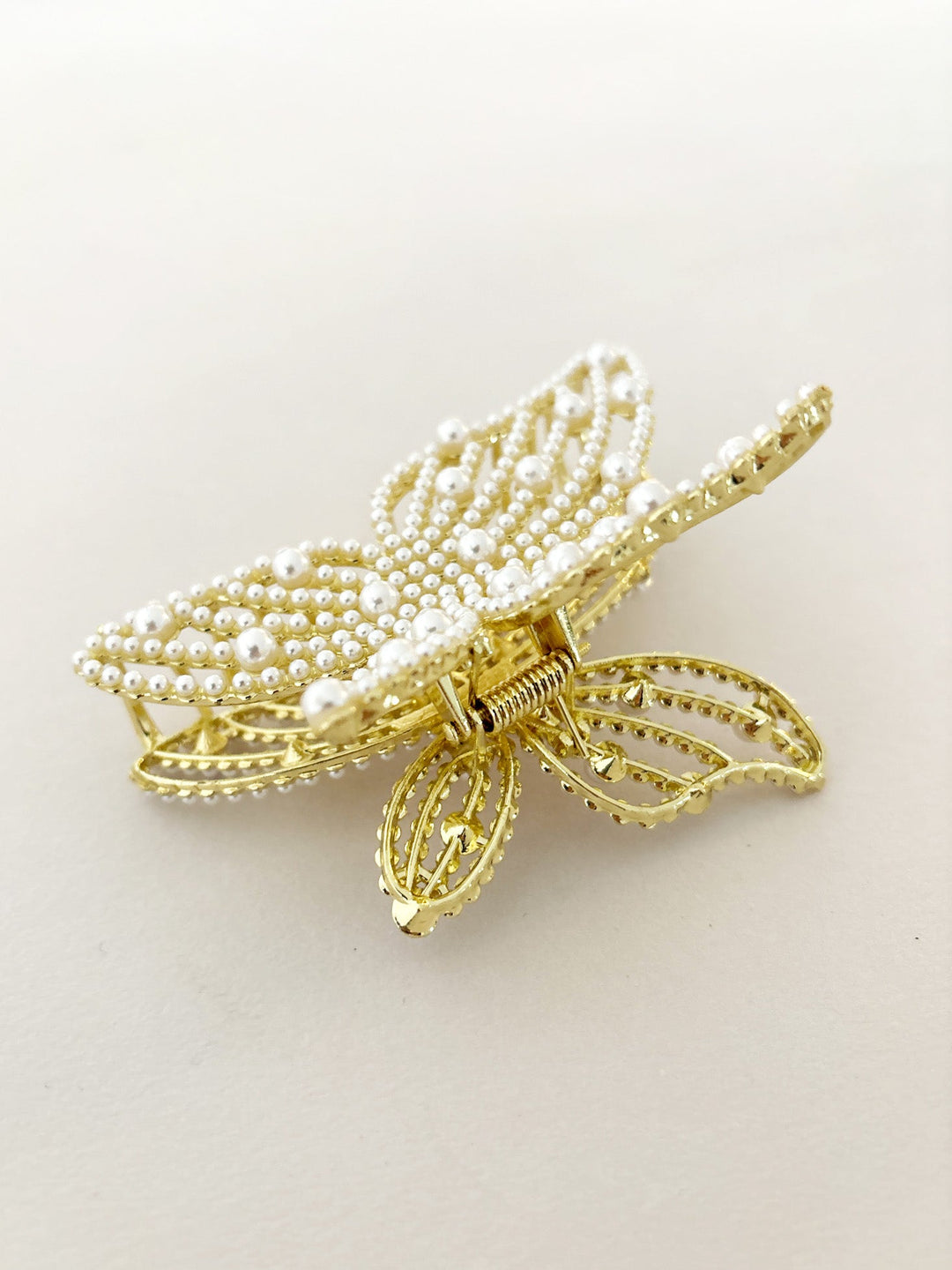 Faux Pearl Butterfly Hair Claw Clip