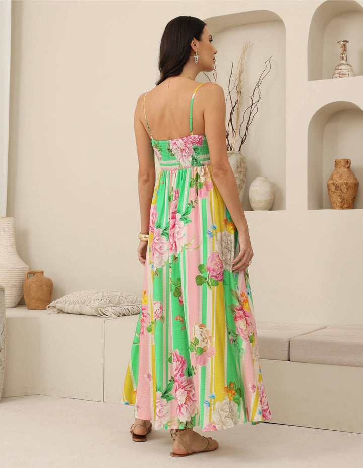 Maxi Dress - Green Print