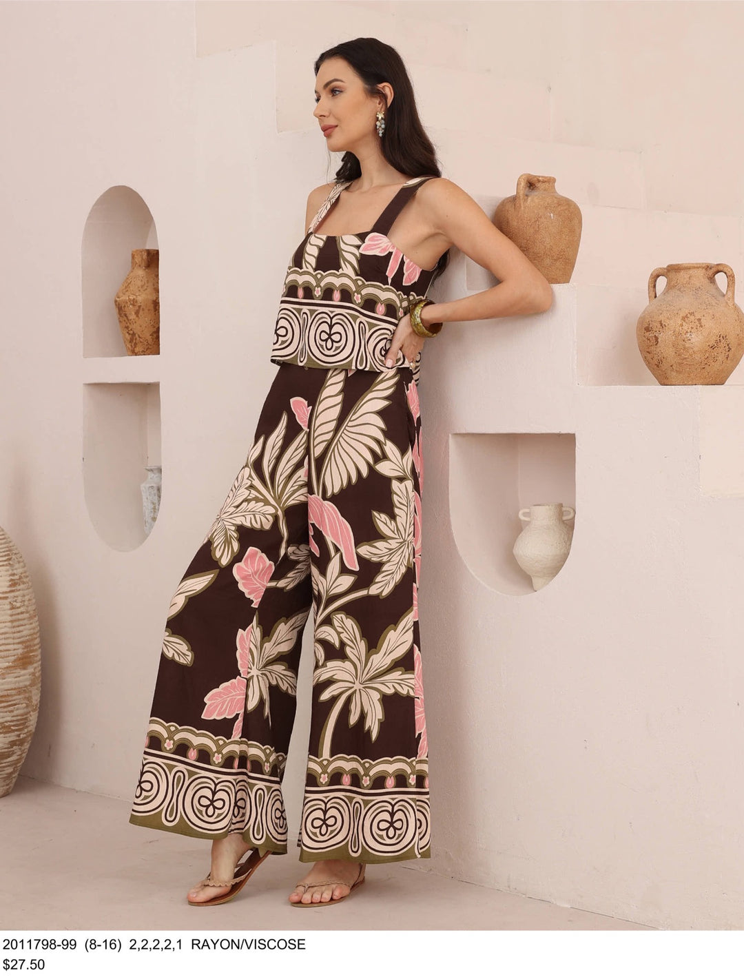 Jumpsuit - Brown Print