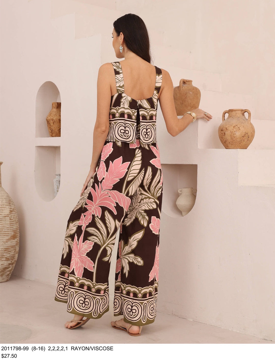 Jumpsuit - Brown Print