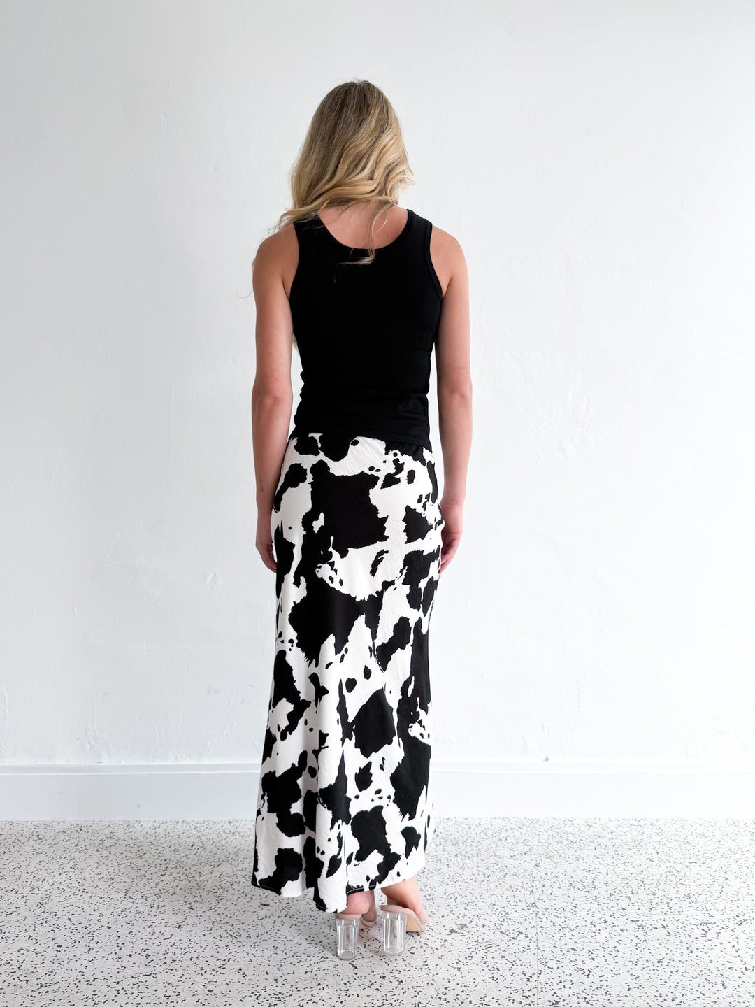 Pleated Midi Skirt — Brown