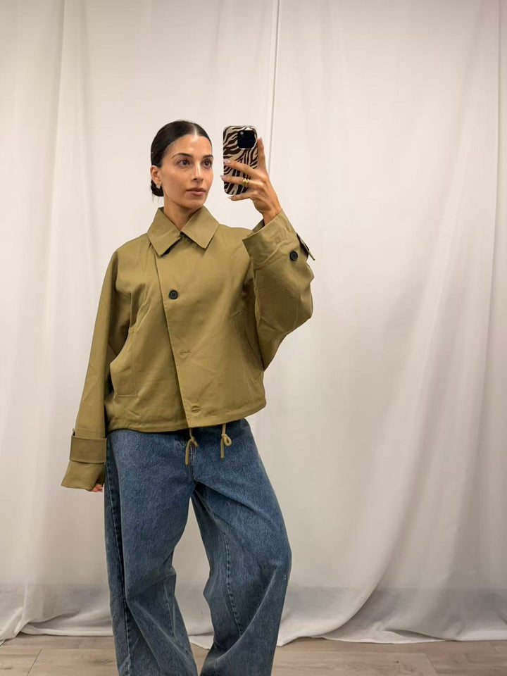 Cropped Utility Jacket - Green