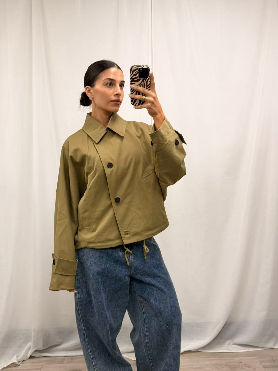 Cropped Utility Jacket - Green
