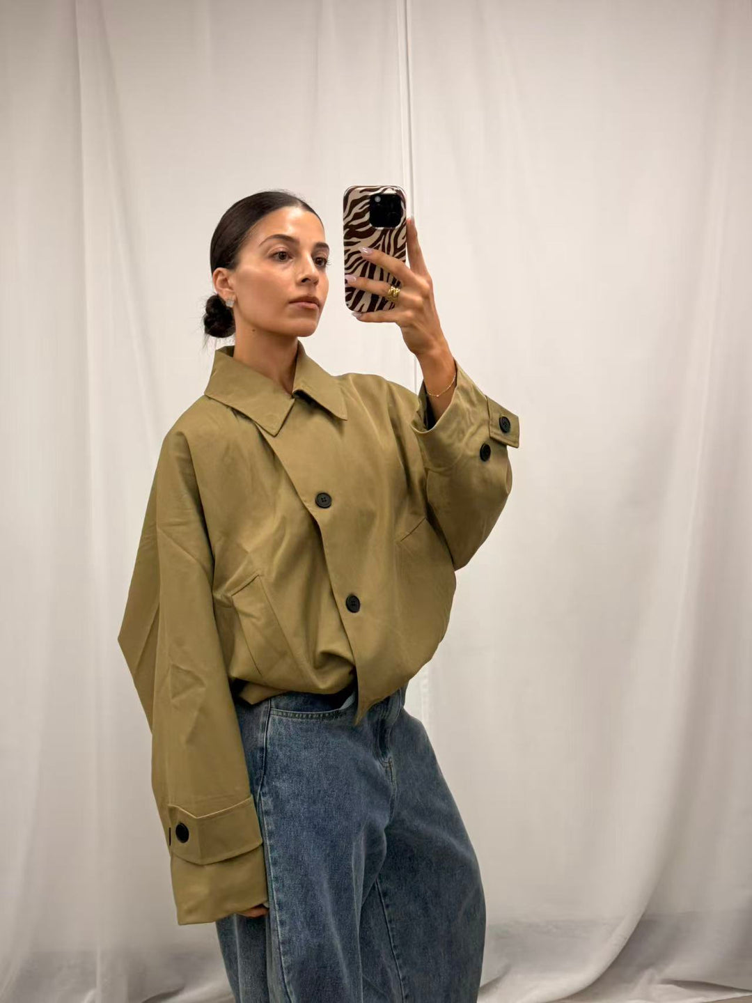 Cropped Utility Jacket - Green