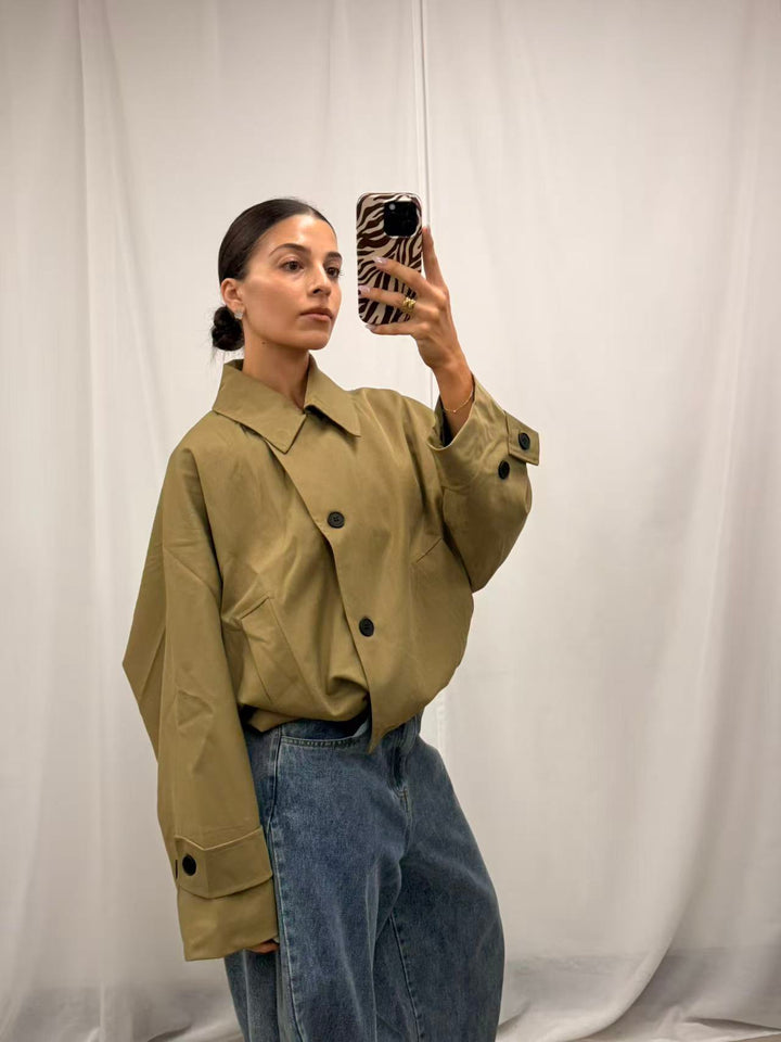 Cropped Utility Jacket - Green