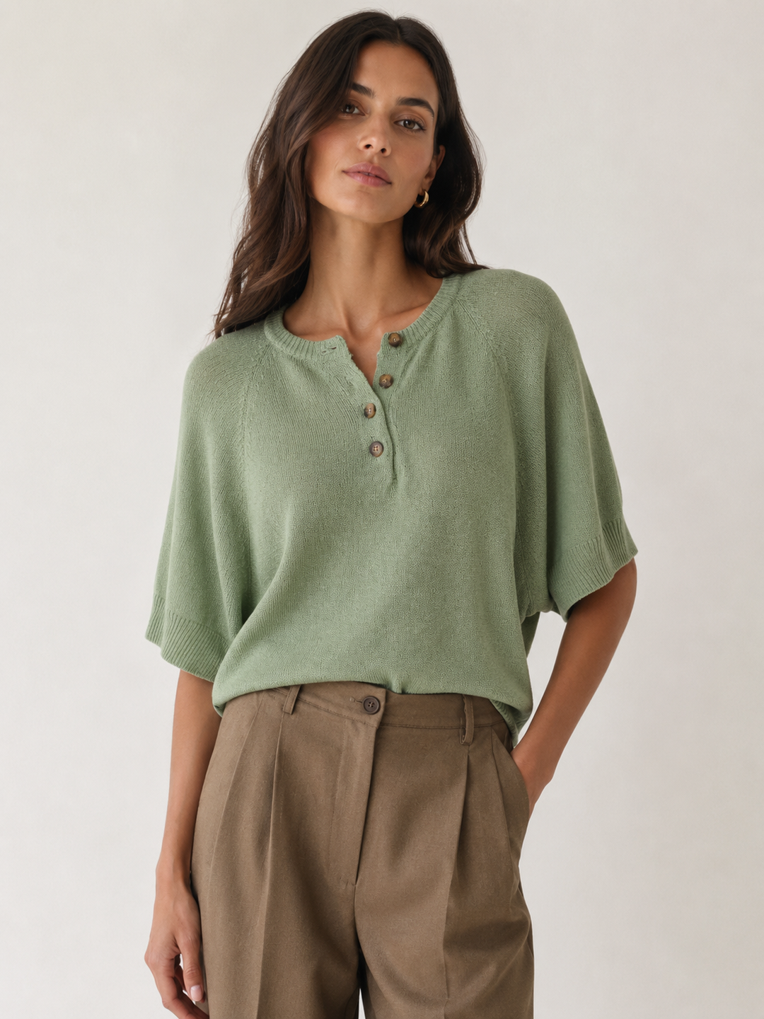 Viscose Knit Top - Pistachio Green