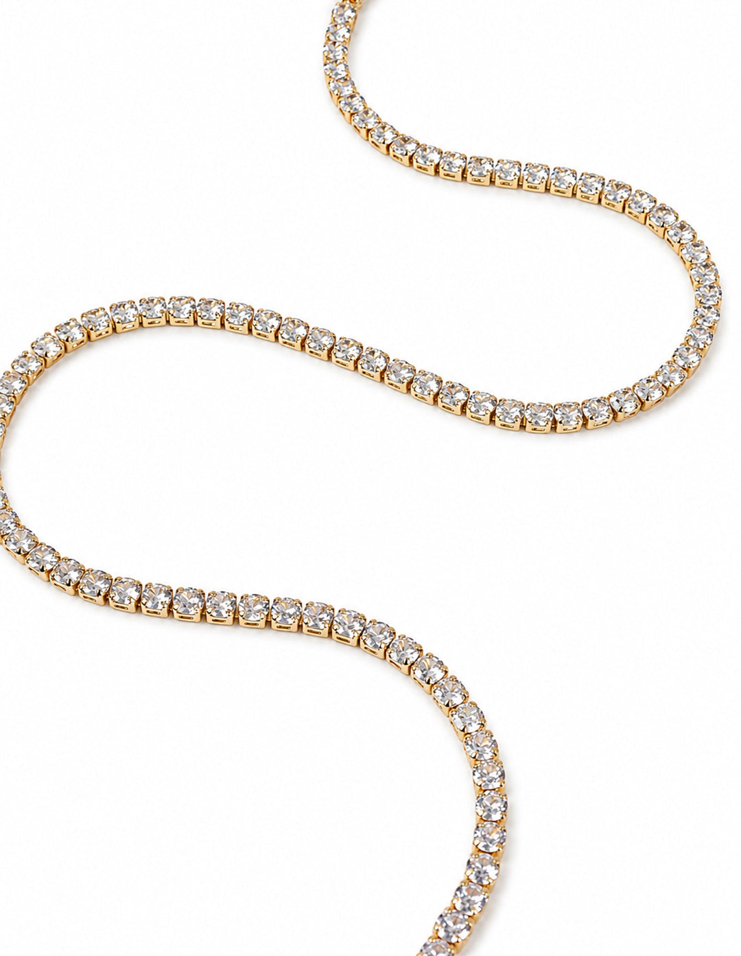 Tennis Diamanté 18K Gold Plated Necklace