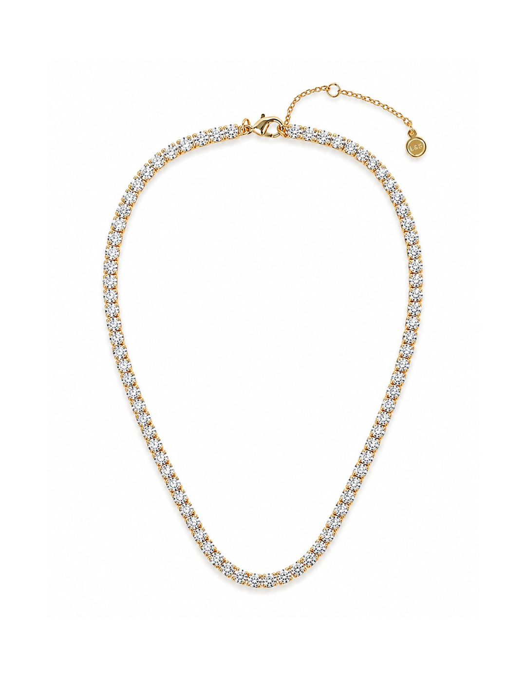 Tennis Diamanté 18K Gold Plated Necklace