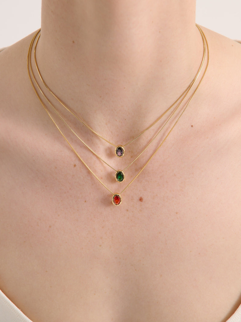 Aurora Birthstone 18K Gold Plated Necklace - May